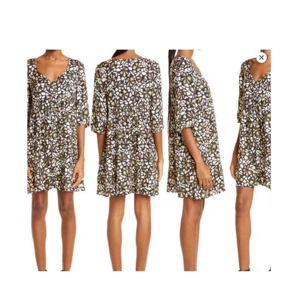 BA&SH BASH May Floral Ecru Print Lady Dress Sz Small EUC - Picture 2 of 8